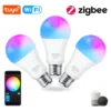 Bombilla Led Zigbee 3,0 de 18W y 15W, lámpara RGB WW CW E27, Tuya, Wifi, Smart Home, Compatible con Alexa, Amazon, asistente de Google