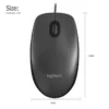 Logitech-ratón óptico con cable USB M90 Original, diseño ergonómico para ordenador portátil y PC de escritorio - Imagen 4