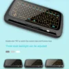 QWERTY-teclado Virtual de gran tamaño, Panel táctil inalámbrico de 5,3 pulgadas, 2,4 GHz, retroiluminación para Android, Google TV Box, portátil y tableta - Imagen 4