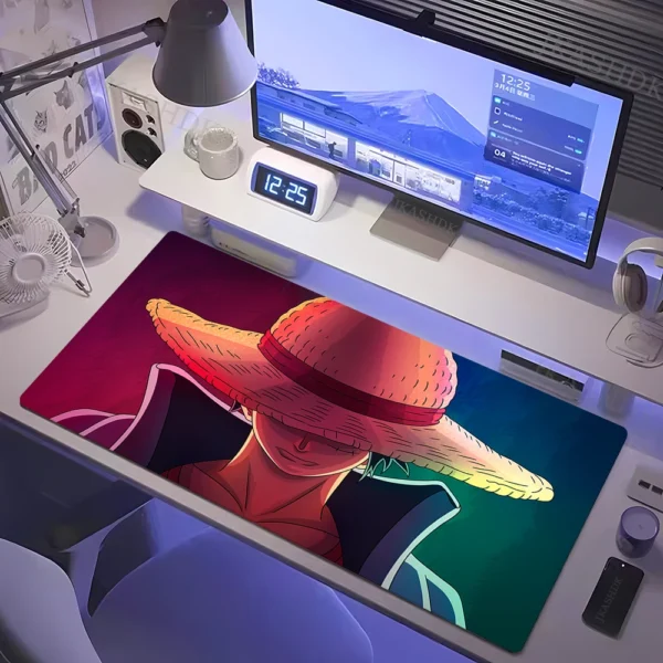 Alfombrilla de ratón para juegos de una pieza, alfombrilla de ratón para teclado de jugador de Anime, goma de velocidad XXL, 900x400x2mm, alfombrilla de ratón grande de dibujos animados para ordenador y PC - Imagen 5