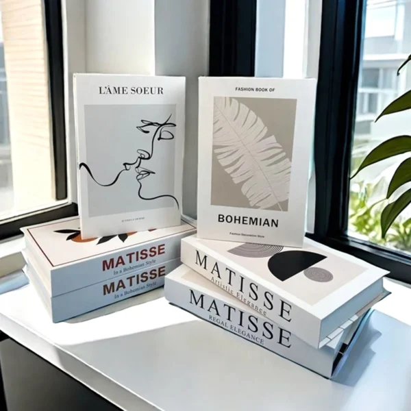 Ganchos de libros falsos de moda de lujo, mesa de centro decorativa Matisse, caja de almacenamiento, estantería, decoración estética para el hogar para dormitorio - Imagen 5