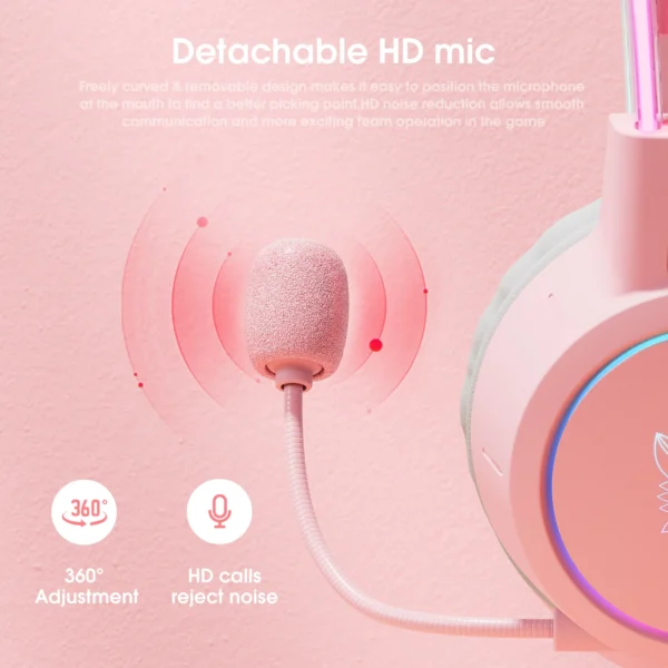 ONIKUMA X15 Pro auriculares con cable con haz de cabeza RGB micrófono Flexible Control de botón auriculares para juegos Gamer para ordenador PC - Imagen 4