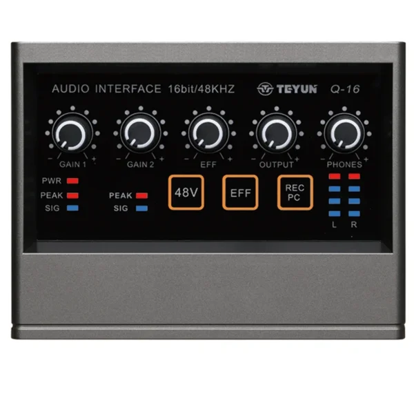 TeyunQ16 Interfaz de Audio para Grabar Computadora Unidad Libre Tarjeta de Sonido Externa USB para Pc Pro Equipo de Audio Video Profesional - Imagen 6