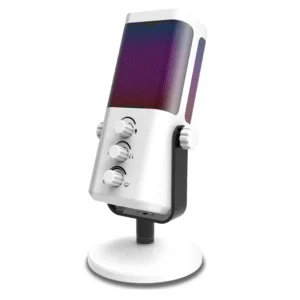 Micrófono USB adecuado para PC, Mac, PS4, PS5, micrófono de computadora RGB para grabar, streaming, juegos, silenciar y ruidos