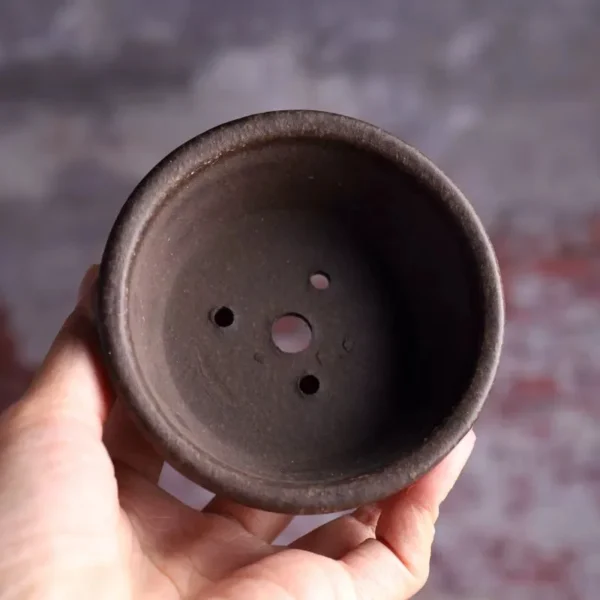 Cuenco circular de cerámica para bonsái, maceta tallada a mano con patrón de rayas verticales, decoración de mesa para el hogar y jardín chino - Imagen 3