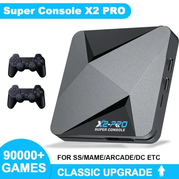 Consola de videojuegos retro KINHANK, superconsola X2 Pro con videojuegos 90000 para PS1/DC/MAME/SS con GamePad para niños