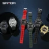 Reloj deportivo militar SANDA a la moda estilo G, relojes digitales LED con pantalla Dual, reloj de cuarzo resistente al agua para hombre, reloj Masculino - Imagen 4