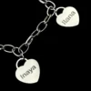 Pulseras para Mujer, pulsera personalizada con dijes en forma de corazón, pulsera con nombre personalizado, joyería de acero inoxidable, regalos, Pulseras para Mujer - Imagen 2