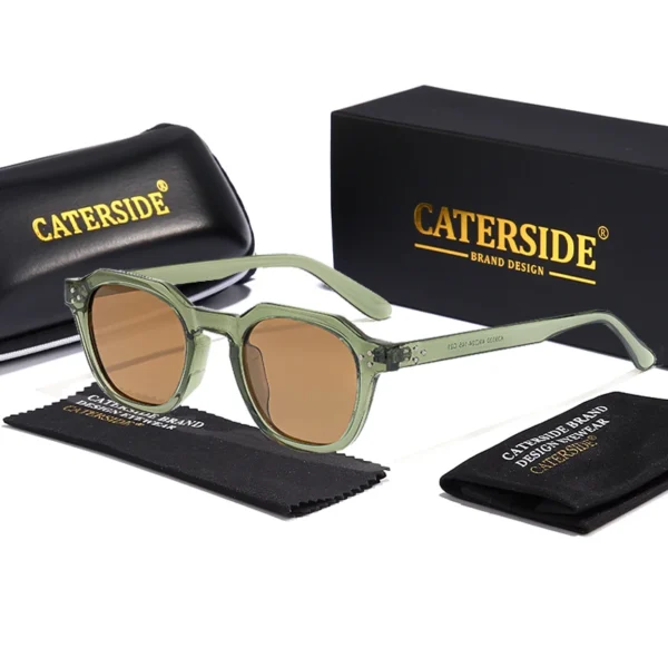 CATERSIDE gafas de sol polarizadas Retro para hombre ultraligeras TR90 montura polígono gafas de sol para mujer gafas de viaje de alta calidad para exteriores - Imagen 3