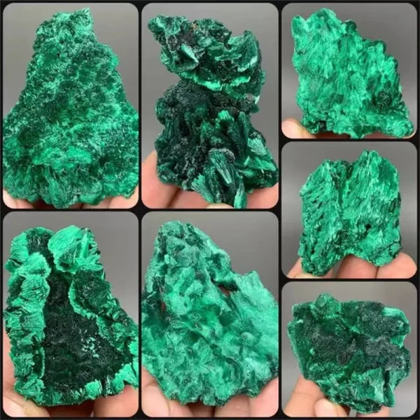 Piedra cruda de malaquita verde Natural, cristal rugoso, cubo de roca clásico, espécimen de minerales de grava coleccionable para el hogar y el jardín