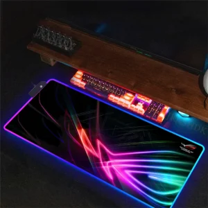 Alfombrilla de ratón Asus de dibujos animados, alfombrilla de ratón LED para juegos, alfombrillas de ratón de 900x400, alfombrillas de mesa para PC, alfombrilla de escritorio de oficina, alfombrillas para teclado RGB XXL
