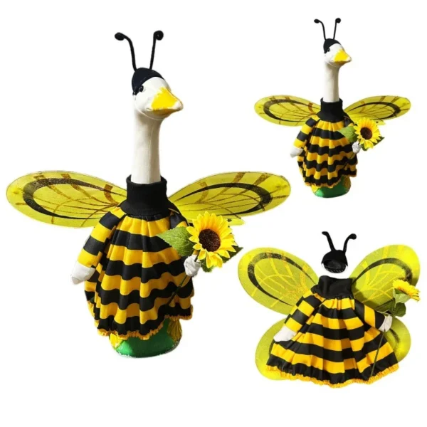 Traje de ganso de temporada que se adapta a estatua grande de 23 "H, porche, césped, jardín, ropa de ganso, disfraz, Patio exterior, decoración artística de césped