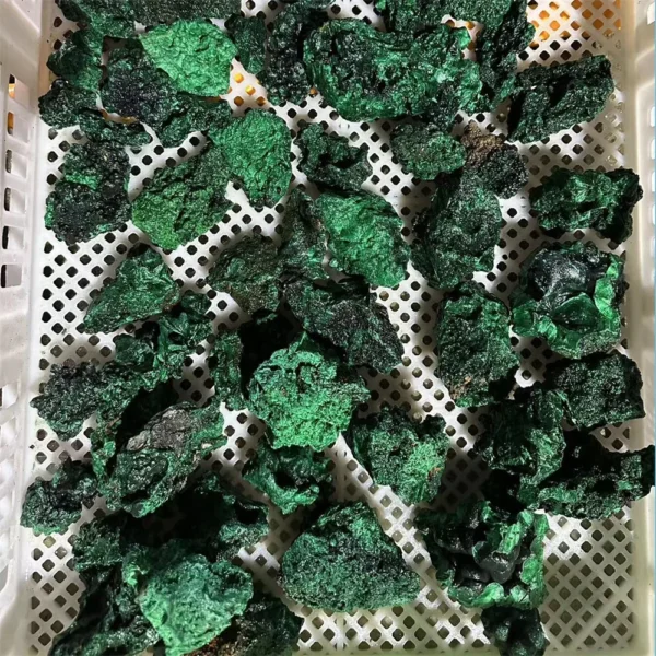 Piedra cruda de malaquita verde Natural, cristal rugoso, cubo de roca clásico, espécimen de minerales de grava coleccionable para el hogar y el jardín - Imagen 5