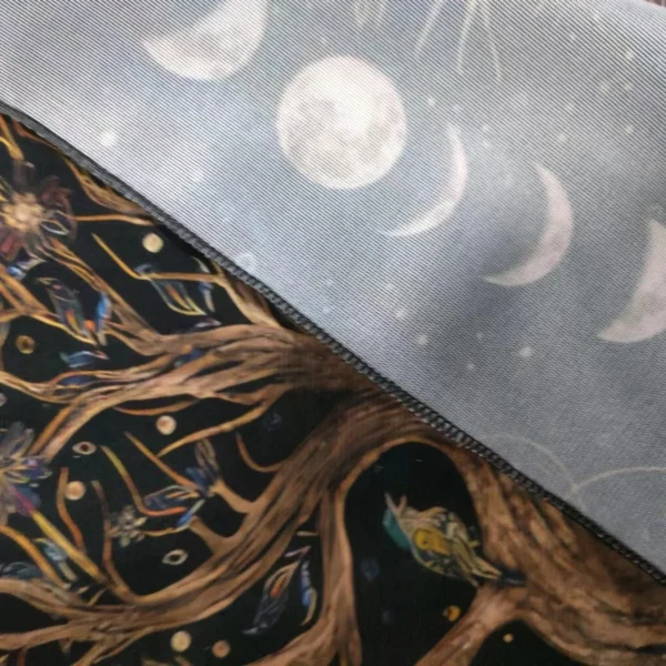 Mantel de cartas de Tarot de árbol de la vida, mantel de plantas de fase lunar para Tarot, bruja, Wicca, tela de Altar, tela de adivinación, almohadilla para tarjetas - Imagen 3