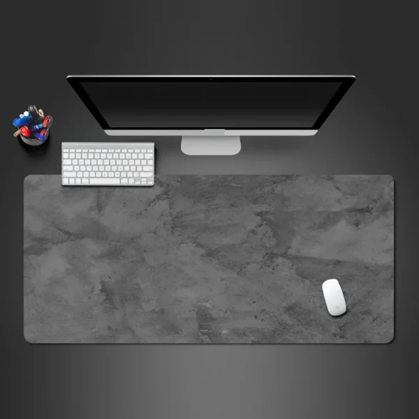 Alfombrilla de escritorio de gran tamaño, alfombrilla de ratón overlock de 900x400mm xxl, alfombrilla de escritorio para teclado, alfombrilla de ratón para juegos de serie gris, accesorios de ordenador - Imagen 2