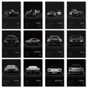 Coches famosos M5 918 GT3, lienzo, arte de pared, póster impreso G63 STO SLS, Mural decorativo, decoración moderna para el hogar, regalo de cumpleaños sin marco