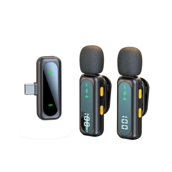 Micrófono Lavalier con Clip de alta calidad J21, Mini micrófono de solapa inalámbrico con batería de 100mah para grabación de vídeo, Creador de Vlog/Podcast - Imagen 4