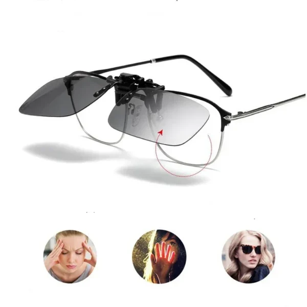 Gafas de sol polarizadas con Clip, protección UV400, gafas con Clip para conducir, para pescar, gafas de visión nocturna, gafas de sol para hombre - Imagen 2