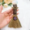Cristal de amatista Natural, gema de cuarzo, corazón de amor, escoba mágica, artesanías, Reiki, curación, bruja, decoración del jardín del hogar, regalo de Navidad