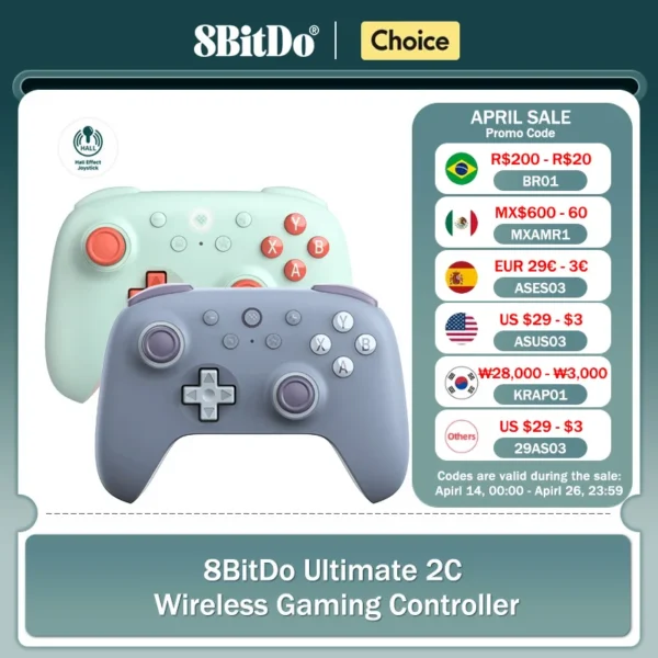 8bitdo-nuevo controlador de juego inalámbrico 2C para PC, Windows 10, 11, Steam Deck, Raspberry Pi, accesorios para Gamepad Android
