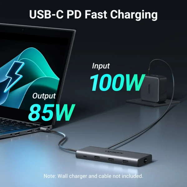 UGREEN Dual HDMI USB-C HUB 8K 4K HDMI Adaptador 10 en 1 Divisor con RJ45 USB3.0 PD 100W Dock para MacBook Pro Air Laptop USB HUB - Imagen 5