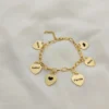 Pulseras para Mujer, pulsera personalizada con dijes en forma de corazón, pulsera con nombre personalizado, joyería de acero inoxidable, regalos, Pulseras para Mujer - Imagen 4
