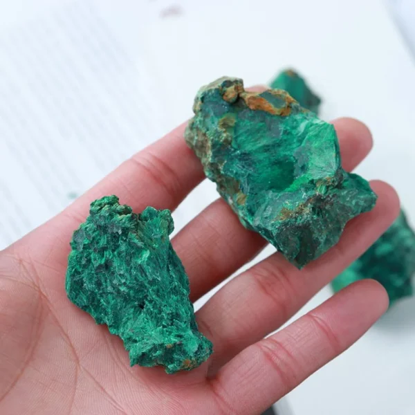Piedra cruda de malaquita verde Natural, cristal rugoso, cubo de roca clásico, espécimen de minerales de grava coleccionable para el hogar y el jardín - Imagen 6