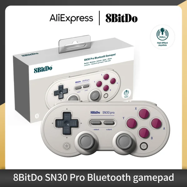 Controlador de juegos inalámbrico Bluetooth 8Bitdo SN30 Pro con efecto Hall para Switch MacOS Android Raspberry Pi Windows Steam