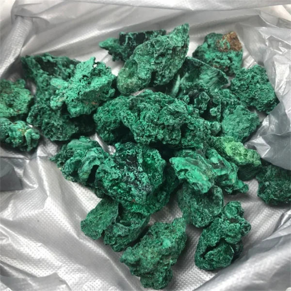 Piedra cruda de malaquita verde Natural, cristal rugoso, cubo de roca clásico, espécimen de minerales de grava coleccionable para el hogar y el jardín - Imagen 3