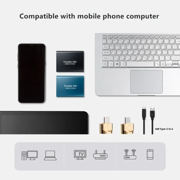 Disco duro externo de 1,8 pulgadas, disco duro externo USB 3,0, tipo C, ssd, 500GB, 1TB, 2TB, para portátiles y de escritorio - Imagen 6