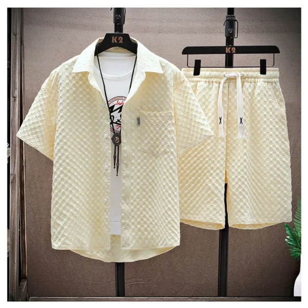 Casualsuit Men's Short Sleeve Sport Suit Vintage Trendy Fashionable Lightweight Summer 2024 New Arrival