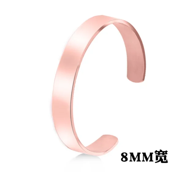New Classic Simple Men Bracelet Open Adjustable Glossy Stainless Steel Bracelet BR1133 - Imagen 4