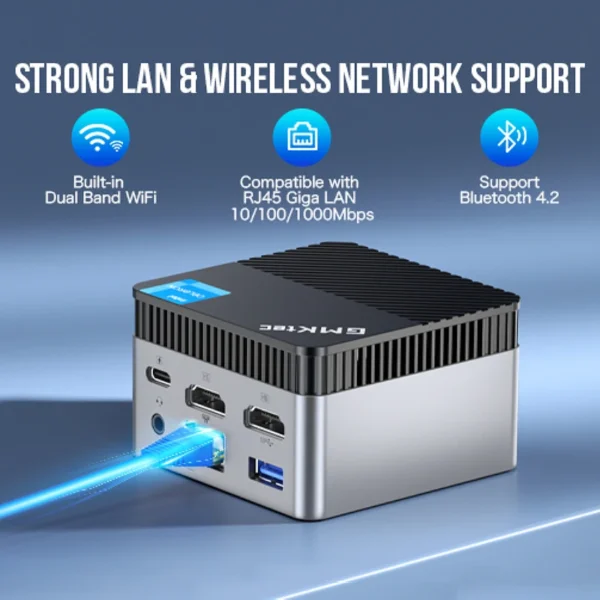 GMKtec KB5 Mini PC Intel Celeron N5105 Windows 11 Pro 4K Mini PC DDR4 8GB RAM 128GB ROM WiFi5 BT4.2 Desktop Computer Work - Imagen 3