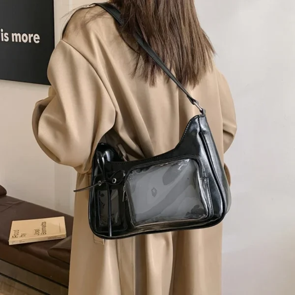 Y2k Harajuku Shoulder Bag Women Korean Transparent Ita Bag School Crossbody Bag Female Japanese Designer Preppy Handbag Purse - Imagen 4