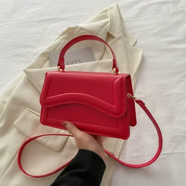 High Quality PU Leather Handbag Purse Women's Bag Solid Color Shoulder Crossbody Bags Lady Messenger Small Tote for Women Girls - Imagen 4