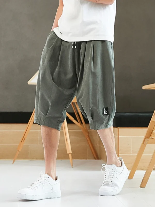 Plus Size Summer Harem Pants Men Short Joggers Chinese Style Calf-Length Casual Baggy Pants Male Capris Trousers 8XL - Imagen 4