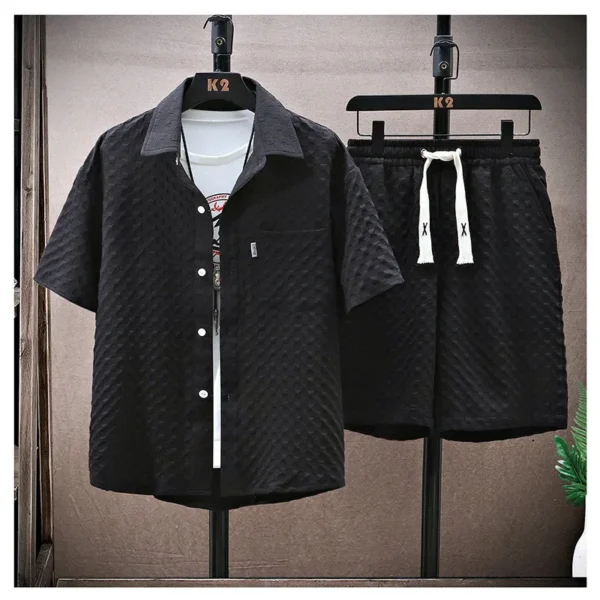 Casualsuit Men's Short Sleeve Sport Suit Vintage Trendy Fashionable Lightweight Summer 2024 New Arrival - Imagen 3