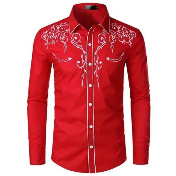 Fashionable Embroidery Shirt Casual Denim Shirt Western Style Shirt From China Large Size Leisure Shirt For Men