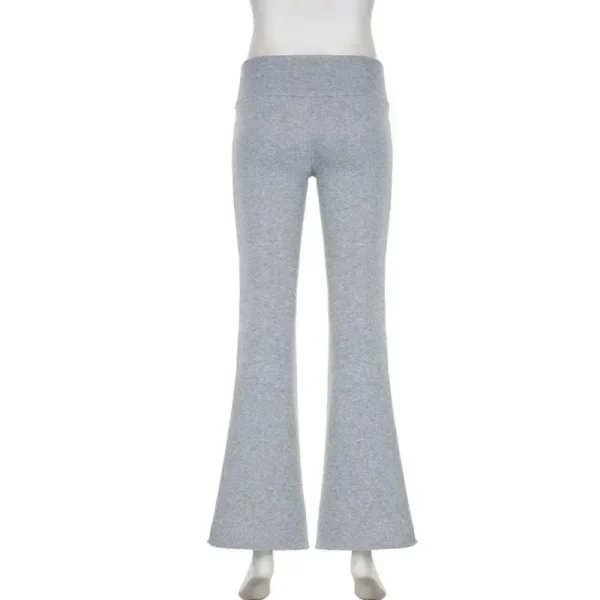 Casual Sexy Basic Solid Flare Pants Y2K Slim Low-Waisted Boot Cut Pants Women 2024 Autumn Spring Fashion Streetwear Lady - Imagen 6