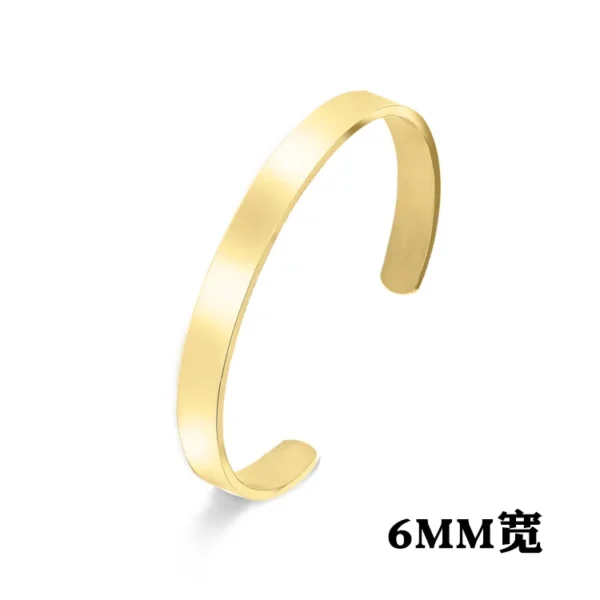 New Classic Simple Men Bracelet Open Adjustable Glossy Stainless Steel Bracelet BR1133 - Imagen 3