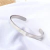 New Classic Simple Men Bracelet Open Adjustable Glossy Stainless Steel Bracelet BR1133