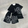 American Men's Suit Oversize Men's T-shirt + Shorts Fashion Printing Casual Sports Round Neck Short-sleeved Suit