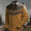 Men's Retro Western Style Denim Long Sleeve Shirt Fashion Vacation Casual Long Sleeve Shirt Single Breasted Lapel Men's Top 2024 - Imagen 2