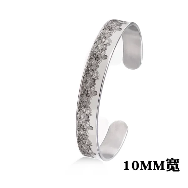 New Classic Simple Men Bracelet Open Adjustable Glossy Stainless Steel Bracelet BR1133 - Imagen 6