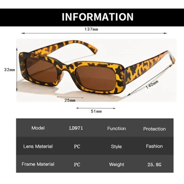 Fashion Sunglasses Classic Retro Square Glasses Women Brand Vintage Travel Small Rectangle Sun Glasses Female Eyewear Anti-Glare - Imagen 6