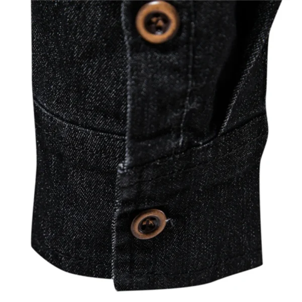AIOPESON Brand Elastic Cotton Denim Shirt Men Long Sleeve Quality Cowboy Shirts for Men Casual Slim Fit Mens Designer Clothing - Imagen 4