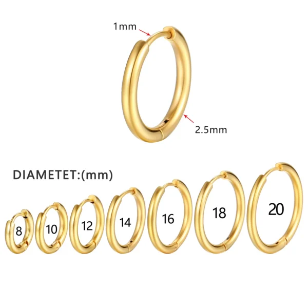 2022 New Simple Stainless Steel Small Hoop Earrings for Women Men Cartilage Ear Piercing Jewelry Pendientes Hombre Mujer - Imagen 4