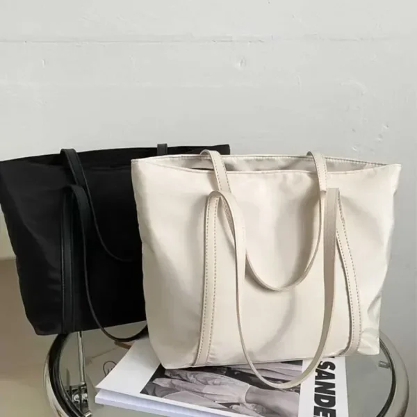 Simple Shoulder Bag Handbag Oxford Top Handle Totes Female Large Capacity Shopping Street Zipper Bags for Women Handbag Tote Bag - Imagen 3
