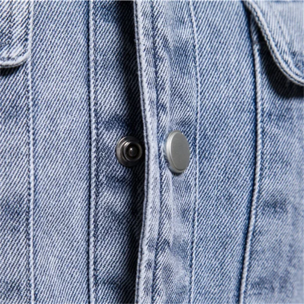 AIOPESON 100% Cotton Denim Shirts Men Casual Solid Color Thick Long Sleeve Shirt for Men Spring High Quality Jeans Male Shirt - Imagen 4