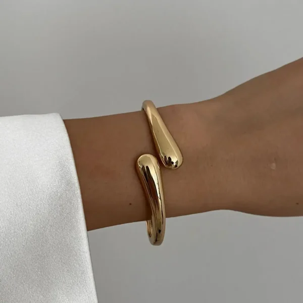 DIEZI 3 Styles Vintage Hip Hop Metal Cuff Bangles Punk Gold Silver Color Geometric Spring Bangles For Women Bracelet Men Jewelry - Imagen 6